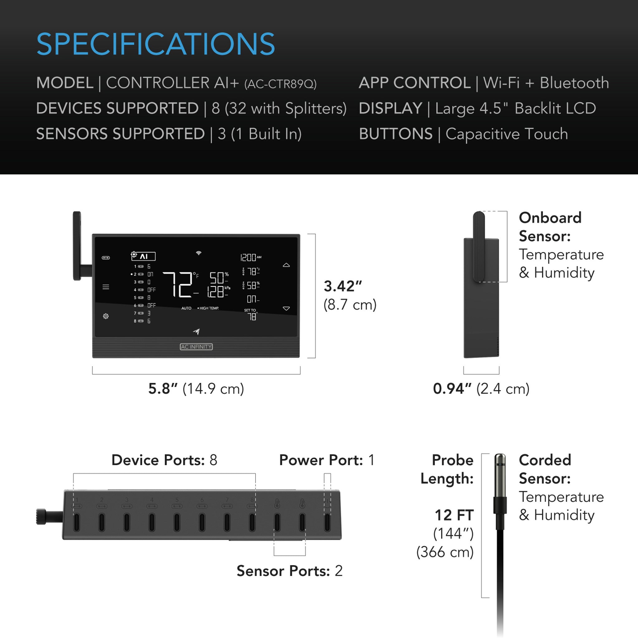 Controller AI+ Environmental Controller, AI-Powered Learning and Dynamic Level Adjusting for UIS, Dual Zone Control