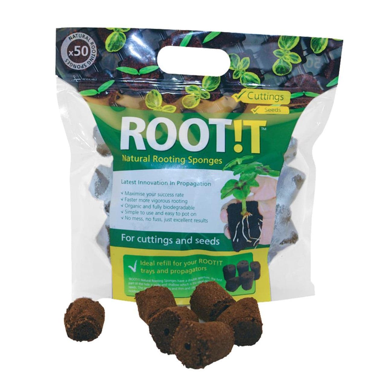 ROOT!T Propagation Sponges Bag of 50 - Green Genius